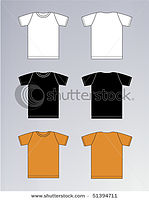 black t shirt template back. white-lack-orange-t-shirt